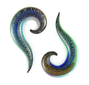 Par de medidores de gotas de vidrio Pyrex brillo dicroico - Imagen 1 de 1