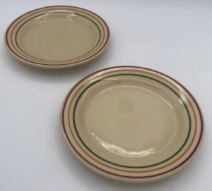 2 Büffel Porzellan Pendleton 3 Streifen Sm. Runde Beilagenplatte Restaurantgeschirr 5,5" - Bild 1 von 4