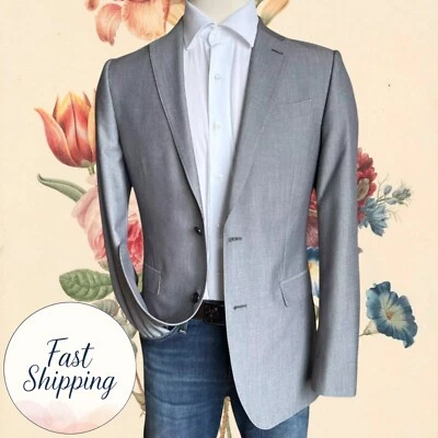 J. FERRAR Men's 40L Slim Fit Gray Blazer Sport Coat Two-Button Jacket Suit - Image 1 of 4