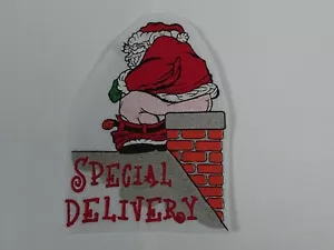 Lustiger bestickter Aufnäher Weihnachtsmann, Aufnäher oder Bügelbild - Bild 1 von 4