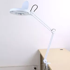 5X Magnifier Glass LED Desk Lamp With Light Stand Clamp Beauty Magnifying Lamp - Picture 1 of 11