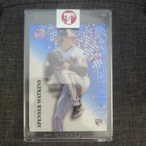 2022 Topps Pristine SPENSER WATKINS RC ROOKIE BLUE REFRACTOR # /75 ENCASED - Picture 1 of 3