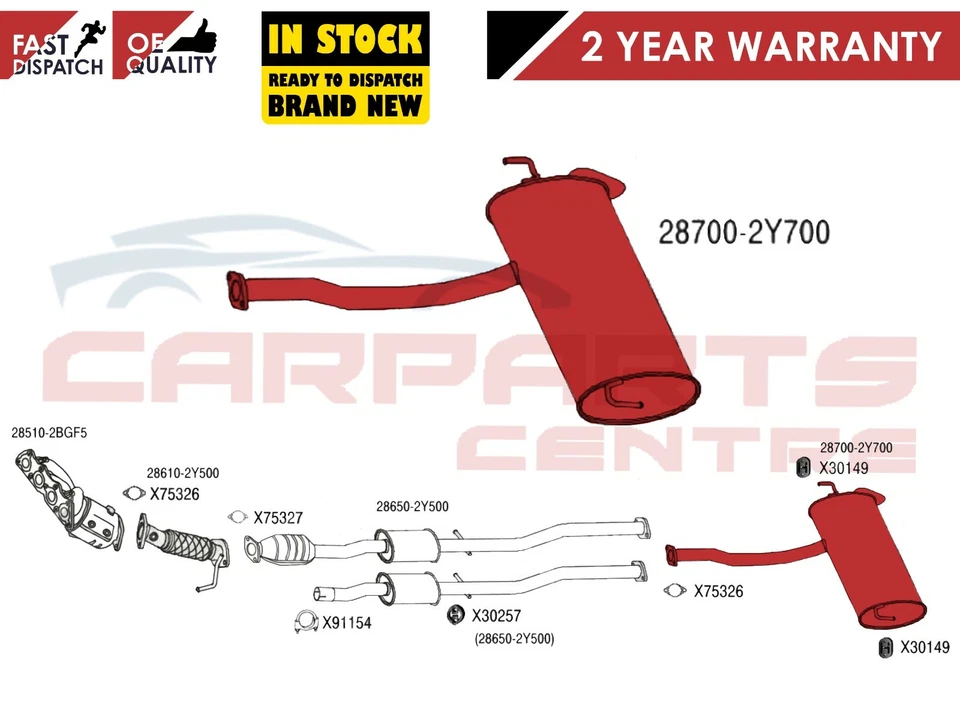 FOR HYUNDAI TUCSON ix35 KIA SPORTAGE 1.6 1.7 10- EXHAUST END SILENCER 287002Y700 - Image 1 of 1