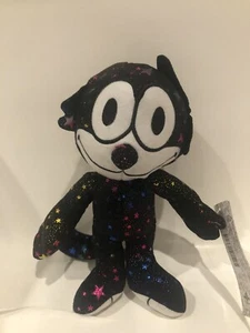 Felix The Cat DreamWorks Black Sparkle Stars Print Plush Animal 8” New - Picture 1 of 3