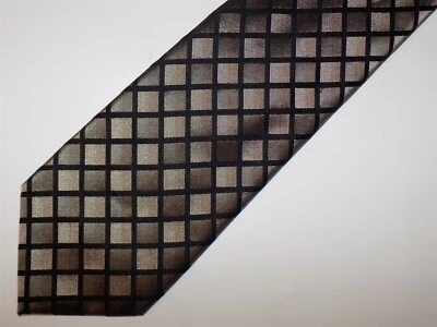 STATEMENTS Corbata de Seda Marrón y Negro 59" x 3 1/2" Foto 1 de 2