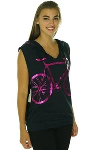 NWT MikenFlow Women's Graphic French Terry No Excuses Yoga Hoodie Black Size XL - Picture 1 of 2