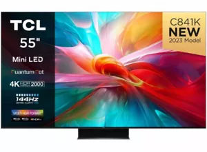 TCL 55C841K 55" C841K 4K Mini-LED HDR QLED Smart TV 144hz - Picture 1 of 8