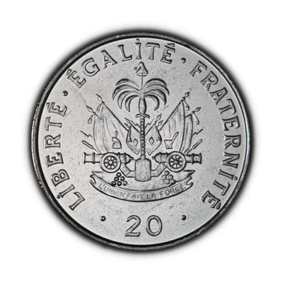 HAITI. 1995, 20 Centimes - Charlemagne Péralte, Cannons, Drum, Palm Tree - Image 1 of 3