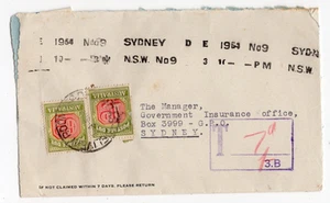 Australia 1954 cover with taxed handstamp and 2 postage dues applied - Bild 1 von 3