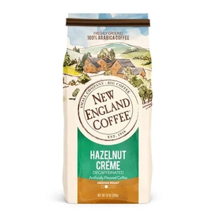 New England Coffee Hazelnut Crème Decaffeinated Medium 10 Ounce (Pack of 1)  - Picture 1 of 7