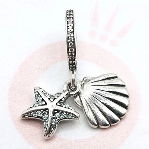 ● Original Pandora Charm "Muschel und Seestern" 792076 Blaue Zirkonia, Silber - Bild 1 von 3