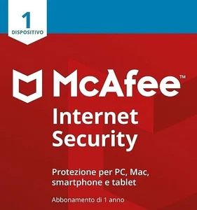 MCAFEE INTERNET SECURITY – 1 DISPOSITIVO/1 ANNO - INCLUDE ANTIVIRUS - Foto 1 di 1