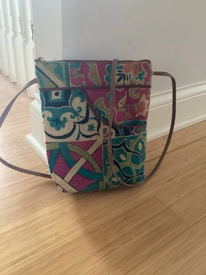 Danny K Beverly Hills Tapestry Crossbody Bag Purse Made in USA Floral Artsy  - Image 1 of 4