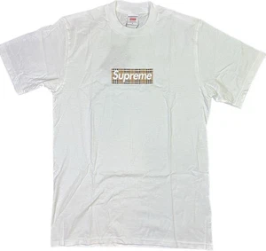 Supreme Burberry Box Logo Tee White Small SS22 NWT Authentic - Picture 1 of 4