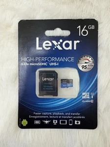 New LEXAR 16GB Micro SDHC - UHS-1 633x 95MB/s High Performance  Memory Card - Picture 1 of 1