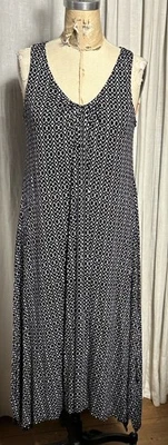 Vestido recto midi sin mangas blanco negro Anne Klein para mujer talla S usado Foto 1 de 4