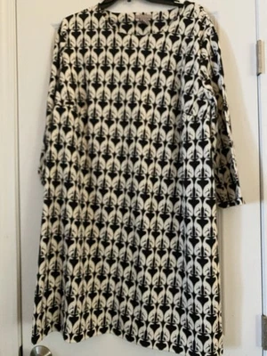 Vestido H&M Negro Blanco Manga Larga Patrón Galgo Estampado Whippet Damas US XL Foto 1 de 4