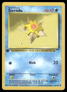 1999 Pokémon Base Set Staryu #065/102 1. Edition Deutsch - Raw Ungraded - Bild 1 von 2
