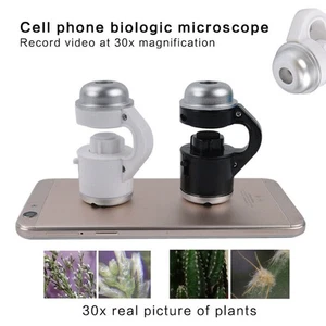 Clip-On Cell Phone Micro Lens 30X Zoom Phone Microscope Mobile Phone - Photo 1 sur 12