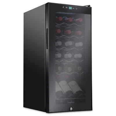 Ivation 18-Bottle Wine Cooler with Lock, Large Freestanding Wine Fridge, Black - Image 1 of 4