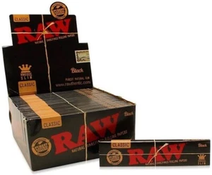 12 x BLACK RAW Classic Natural Unraffiniert Rizla Blättchen Slim 110mm King - Bild 1 von 1