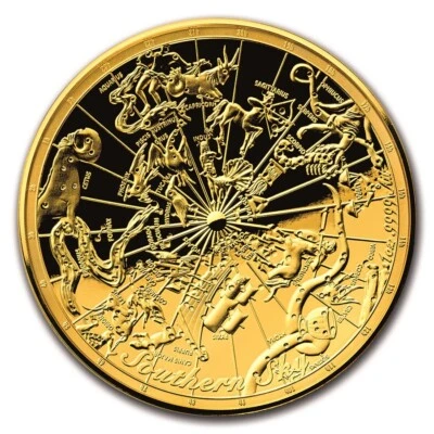 2017 Australia 1 oz $100 Gold Southern Sky Domed Proof Coin w Original Packaging - Image 1 of 4