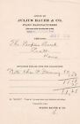 U.S. JULIUS BAUER & CO. Paino Manfs, Chicago 1913 Paid Headed Invoice Ref 44338