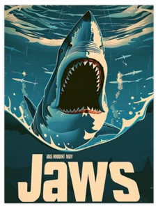 1975 "Jaws" Pop Art alternatives Filmplakat - 2 Größen - Bild 1 von 1