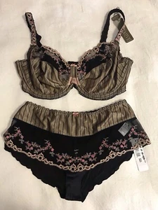 Fauve Bra And Panties Set New With Tags Sz 40FF Panties Sz 2L - Picture 1 of 9