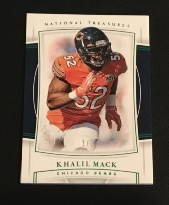 Khalil Mack 2019 Panini National Treasures NFL Football Green /5 Bears Chargers - Image 1 of 2