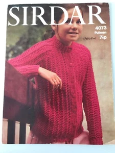 Vintage Strickmuster 70er/80er Jahre Mädchen Raglanärmel Strickjacke Sirdar 4073 - Bild 1 von 5
