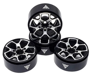 NHX RC 1,9" Alu Beadlock Crawler Wheels Felgen - Silber / Schwarz 4 Stück / Satz - Bild 1 von 5