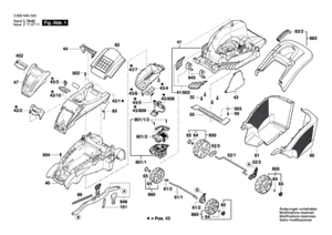 Bosch Ersatzteile für Rotak 43 LI S Akku Rasenmäher - Bild 1 von 116