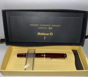 Pelikan Füller Kolbenfüller M-250? Bordeaux Weinrot OB-Feder 14C 585 gebraucht - Bild 1 von 3