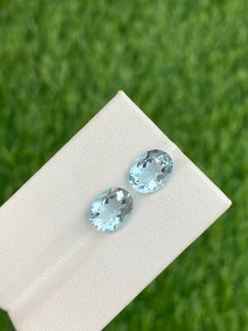 7X9 Natural Oval Cut Aquamarine Matching Pair Stone Aquamarine March Birthstone - Picture 1 of 6