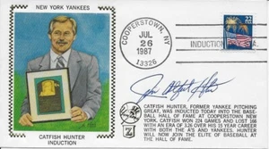 Jim "Catfish" Hunter Autographed HOF Induction Cachet   - Picture 1 of 1