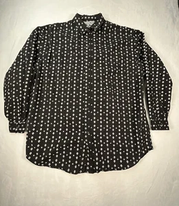VTG Gitano Shirt Mens L Black White Button Front Southwest Inspired - Picture 1 of 16