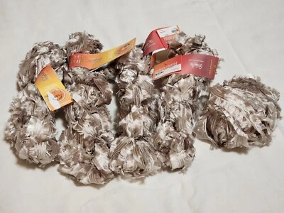 Colinette FIRECRACKER OYSTER BLUSH 50gr Skein Silky FRINGE RIBBON YARN Bundle - Image 1 of 4