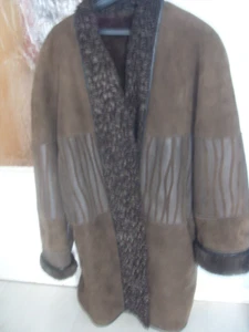 Lammfell Jacke, Damen, Gr 48, mit Swakara, kaki braun/grün, VERGANI Italia, echt - Bild 1 von 13