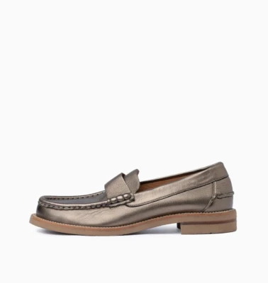 750 美元 PEDRO GARCIA STINA 经典便士 LOAFER BRONZE NAPPA LAME 38.5 (DB36) — 第 1/4 张图片