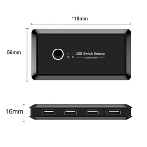USB 2.0 Switch KVM USB Switcher 2 Computers Share 4 USB Port Selector Box - Picture 1 of 6