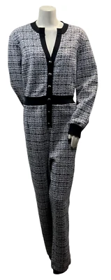 Mono Nina Parker para mujer talla grande 4X negro gris tweed cuello en V 2 bolsillos nuevo Foto 1 de 4