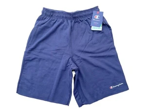 Champion Mens Blue  10" Powerblend Soft Fleece Logo Cut-off Active Sweat Shorts - Picture 1 of 4