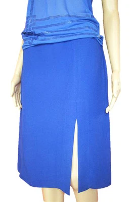 VERSACE New Women Blue Formal Collectors Fashion Design Knee Skirt sz IT 28 АN23 - Image 1 of 4