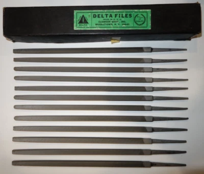 12 x Vintage Delta Clemson Bros 77693 Square Smooth File 8" - Made in USA Files - Image 1 of 4
