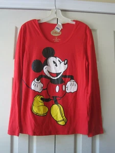 @~Disney rotes Langarmshirt mit Mickey Mouse~Neu~Damen Gr. M~LBDCE - Bild 1 von 6