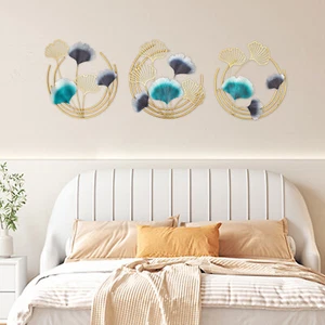 3D Blume Metall Wandkunst Dekor Ginkgoblätter Gold Kunst Nordischer Stil USA USA - Bild 1 von 24