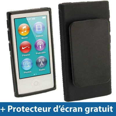 Noir Étui Coque 'Clip'n'Go' TPU pour Nouveau Apple iPod Nano 7ème Gén 7G 16GB - Imagen 1 de 4