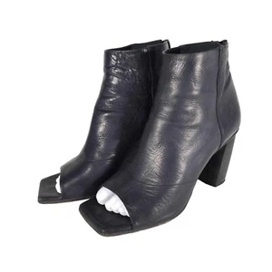 Freebird By Steven Women’s US8-8,5 EU39 Black Back Zip Open Toe Heels Ankl Boots - Picture 1 of 13