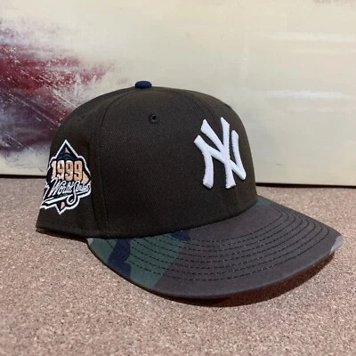 7 1/4 New York Yankees 1999 World Series New Era 59Fifty Hat Camo Brown - Image 1 of 4